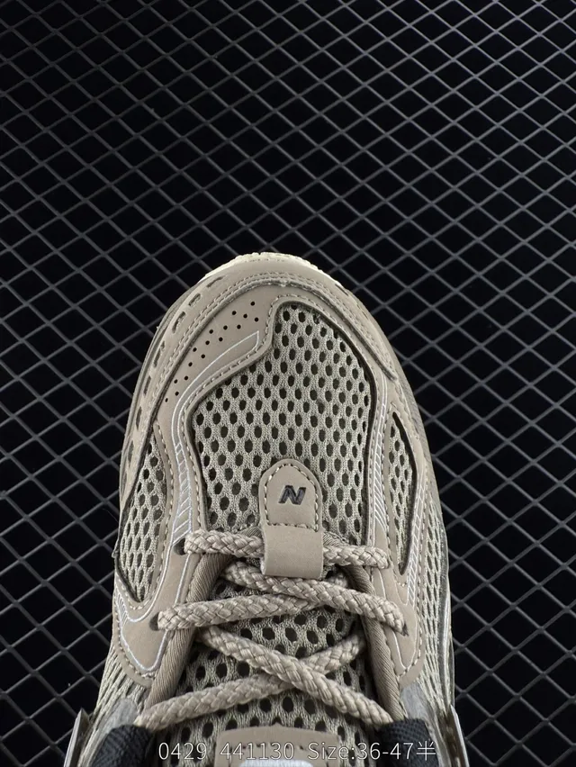 New Balance 441130 بيج أسود شبكي و اصطناعي أعلى midsole منحوت حذاء كاجوال سميك 3