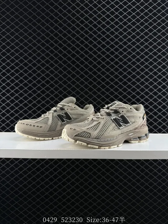 New Balance 9060 Beige Black مستوحى من الرجعية شبكي وصناعي أعلى أحذية رياضية للأسلوب الحياة 6