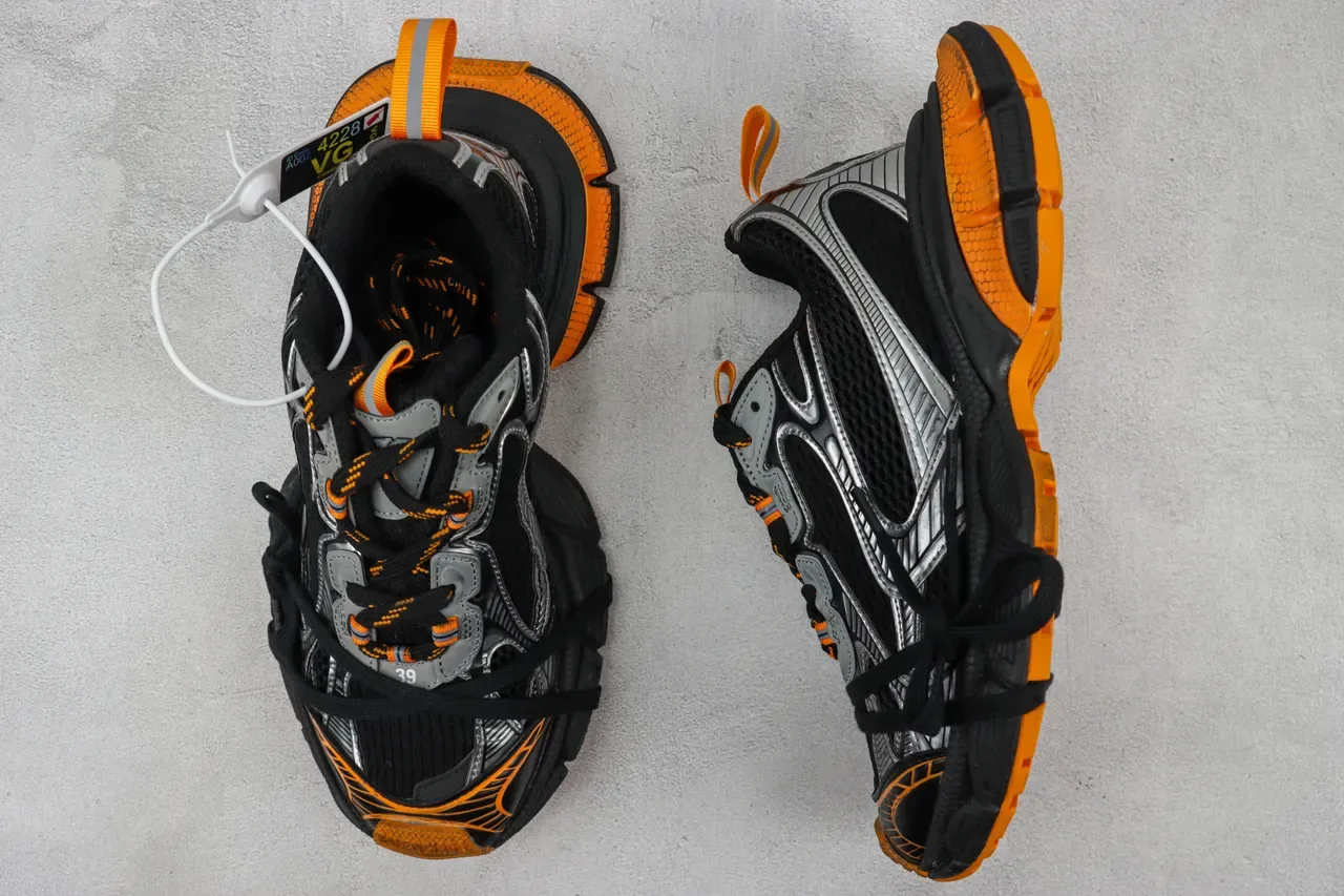 New Balance 9060 Chaussures Chunky Noir Argent Orange 3