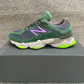 New Balance 9060 Green Purple Neon Chunky Sneakers