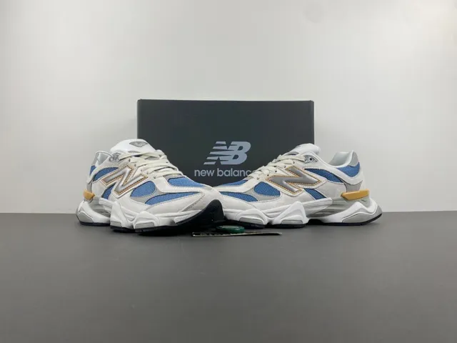 New Balance 9060 White Blue Tan baskets à semelle épaisse 12