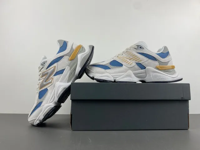 New Balance 9060 White Blue Tan baskets à semelle épaisse 13