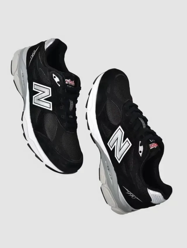 New Balance 990 Black White Suede And Mesh Upper ENCAP Midsole Lifestyle Sneakers 3
