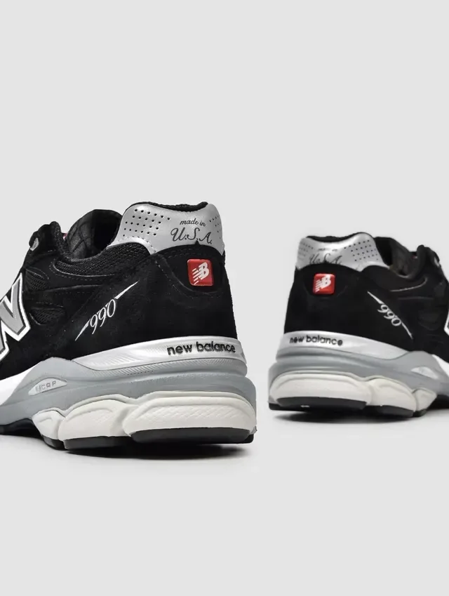 New Balance 990 Black White Suede And Mesh Upper ENCAP Midsole Lifestyle Sneakers 4