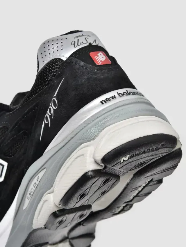 New Balance 990 Black White Suede And Mesh Upper ENCAP Midsole Lifestyle Sneakers 7