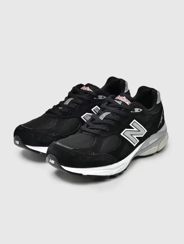 New Balance 990 Black White Suede And Mesh Upper ENCAP Midsole Lifestyle Sneakers 9