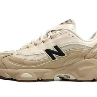 New Balance Beige Brown Midsole Mixed Suede And Mesh Upper Chunky Sneakers