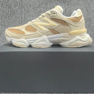 New Balance بيج بني منتصفة النحت خلط جلد النعام وشبكة العلوية حذاء رياضي كبير