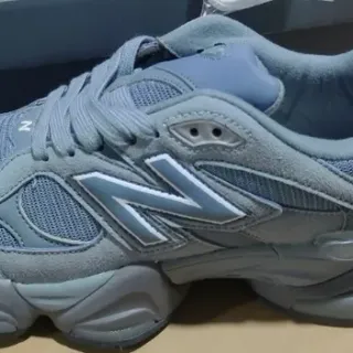 New Balance azul gris mediasuela esculpida malla y ante superior zapatillas chunky