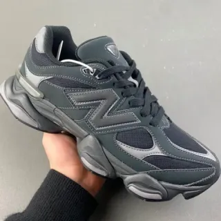 New Balance Gray White Midsole Layered Synthetic And Mesh Upper Chunky Sneakers