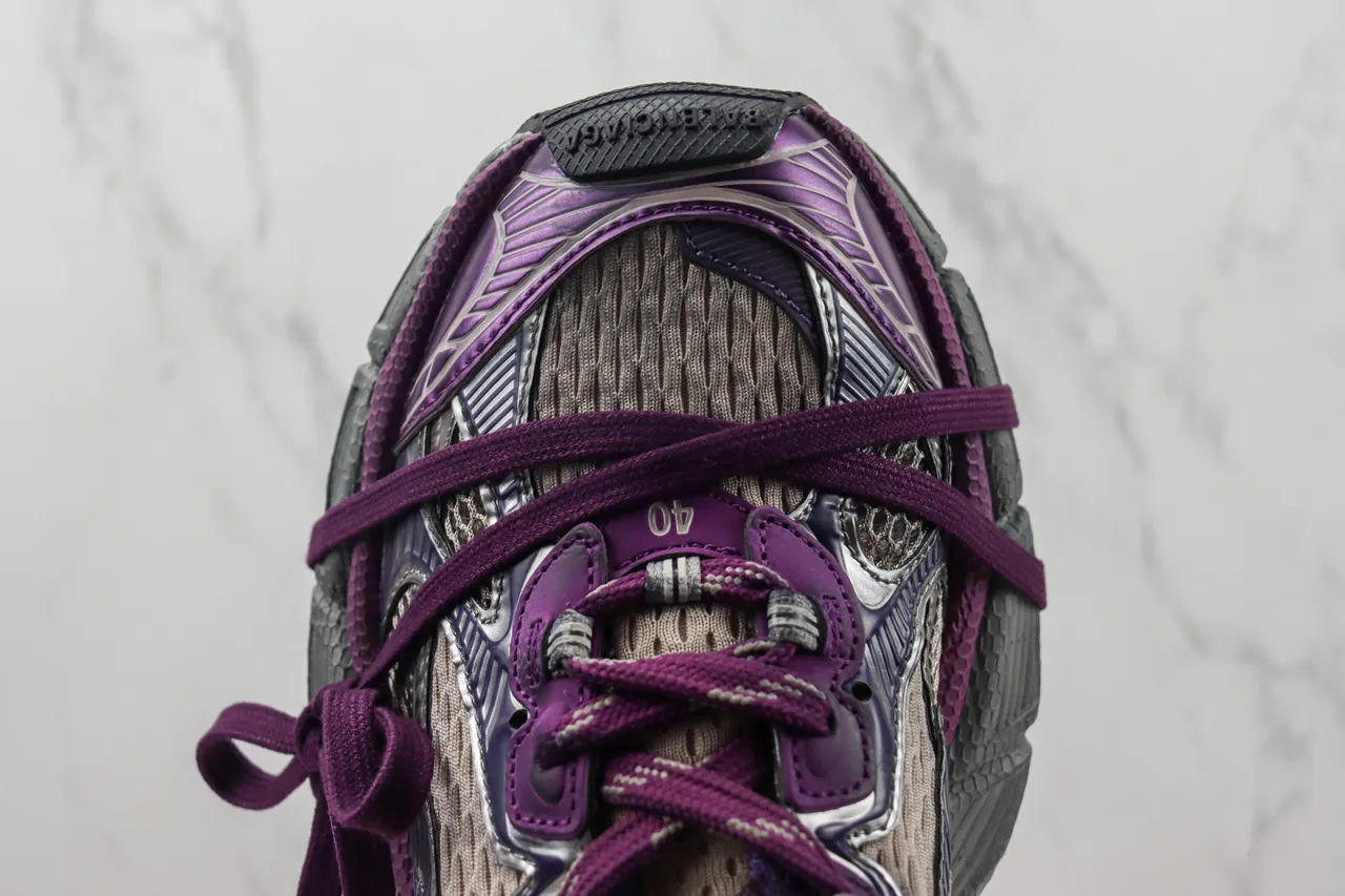 New Balance Tênis Chunky com Upper de Malha e Sintético em Camadas, Midsole Escultada Multi-Tons, Cor Roxo Cinza 6