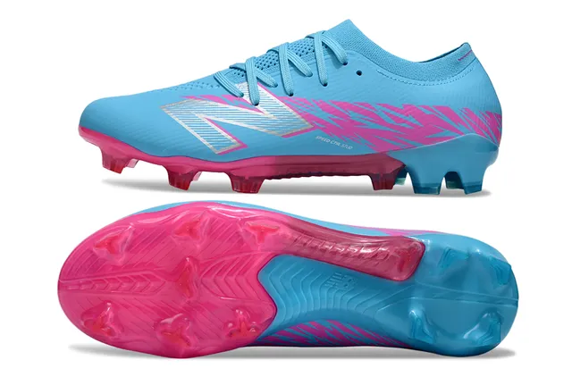 New Balance Speed Ctrl Stu أزرق فاتح وردي أحذية كرة القدم للأرض الصلبة 6