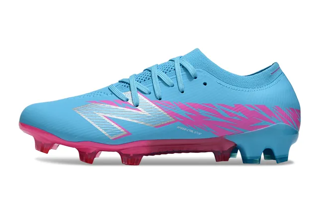 New Balance Speed Ctrl Stu أزرق فاتح وردي أحذية كرة القدم للأرض الصلبة 7