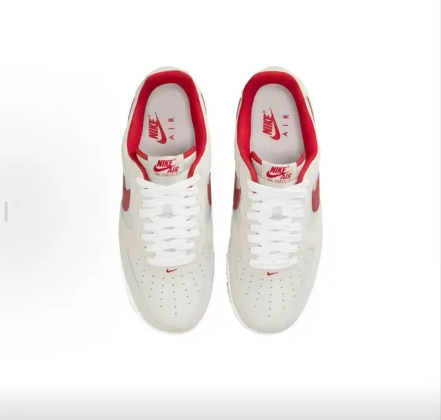 Nike Air Force 1 Beige and Red Lifestyle Sneakers 4