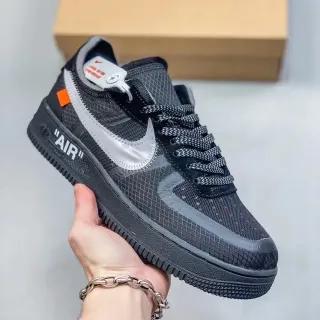 Nike Air Force 1 Black Silver Orange Industrial Zip Detail Lifestyle Sneakers