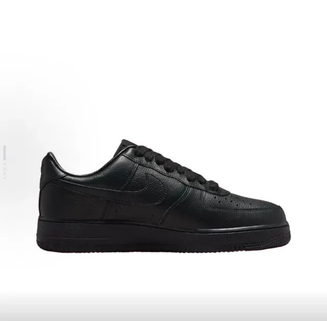 Nike Air Force 1 Noir Blanc Cuir Supérieur Lettres Surélevées Oversized Sneakers Lifestyle 5