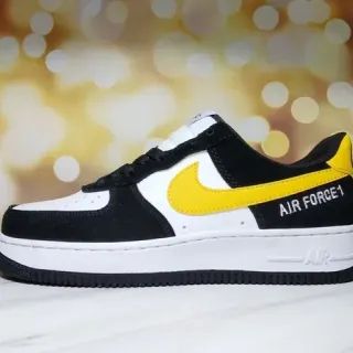 Nike Air Force 1 Black White Yellow Lifestyle Sneakers