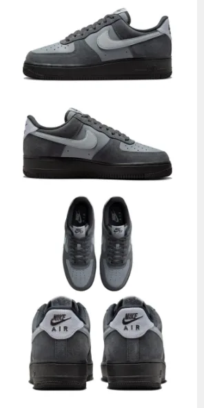 Nike Air Force 1 Gray and Black Lifestyle Sneakers 2