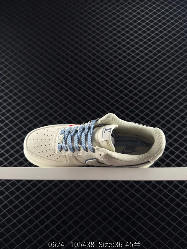 Nike Air Force 1 Louis Vuitton Collaboration Off-White Blue Lifestyle Sneakers 3