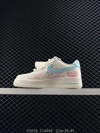 Nike Air Force 1 Low Beige Blue Pink Graffiti Lifestyle Sneakers 2