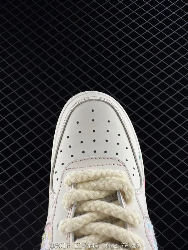 Nike Air Force 1 Low Beige Blue Pink Graffiti Lifestyle Sneakers 3