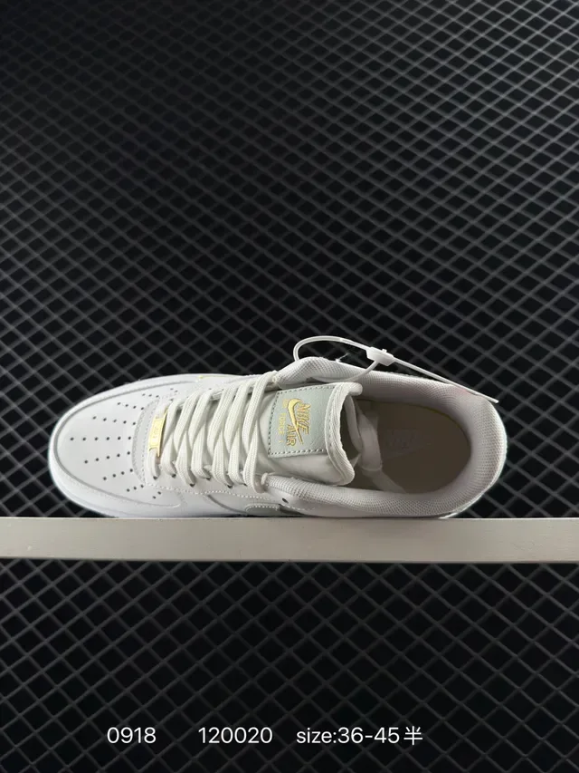 Nike Air Force 1 Low White Mint Green Gold Lifestyle Sneakers 4