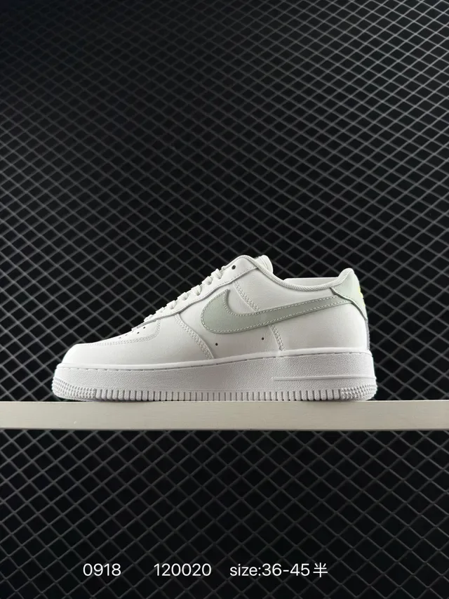 Nike Air Force 1 Low White Mint Green Gold Lifestyle Sneakers 5