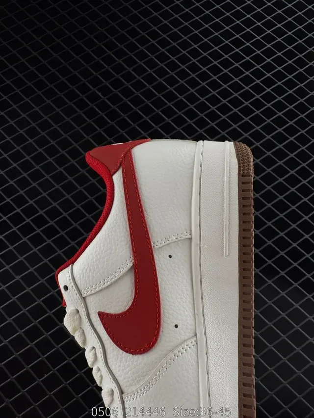 Nike Air Force 1 Low White Red Gum Lifestyle Sneakers 3