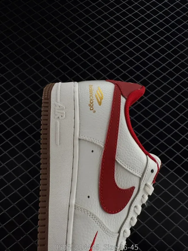 Nike Air Force 1 Low White Red Gum Lifestyle Sneakers 4