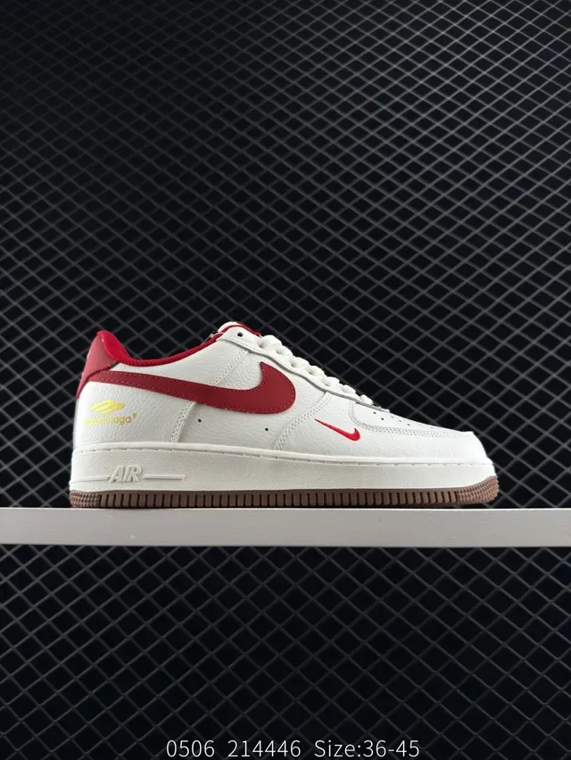 Nike Air Force 1 Low White Red Gum Lifestyle Sneakers 6