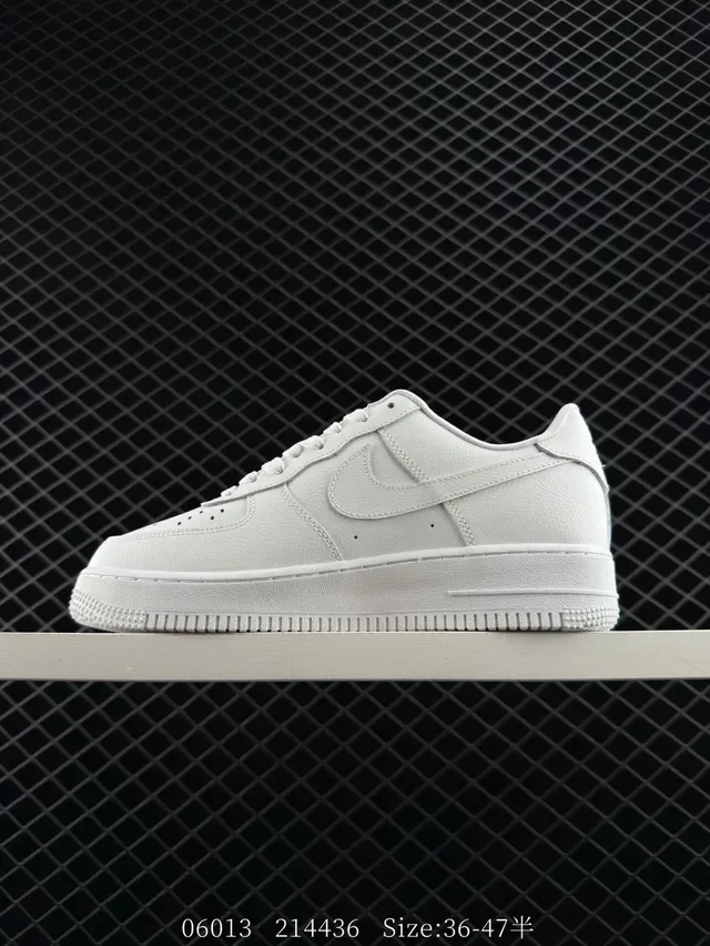 Nike Air Force 1 Monochrome White Embossed AIR Lifestyle Sneakers 5