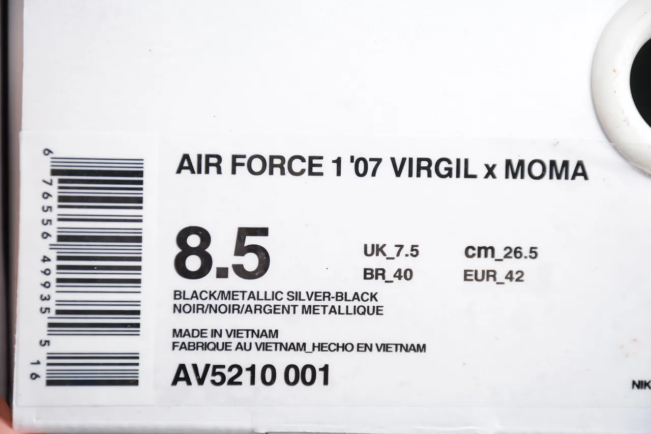 Nike Air Force 1 Off-White Black Silver Industrial Lifestyle Sneakers 11
