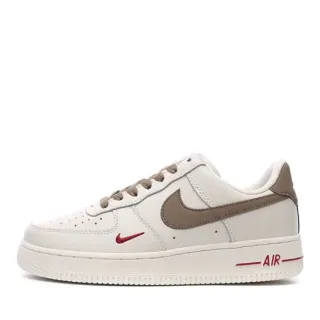 Nike Air Force 1 Off-White Taupe Red Lifestyle Sneakers