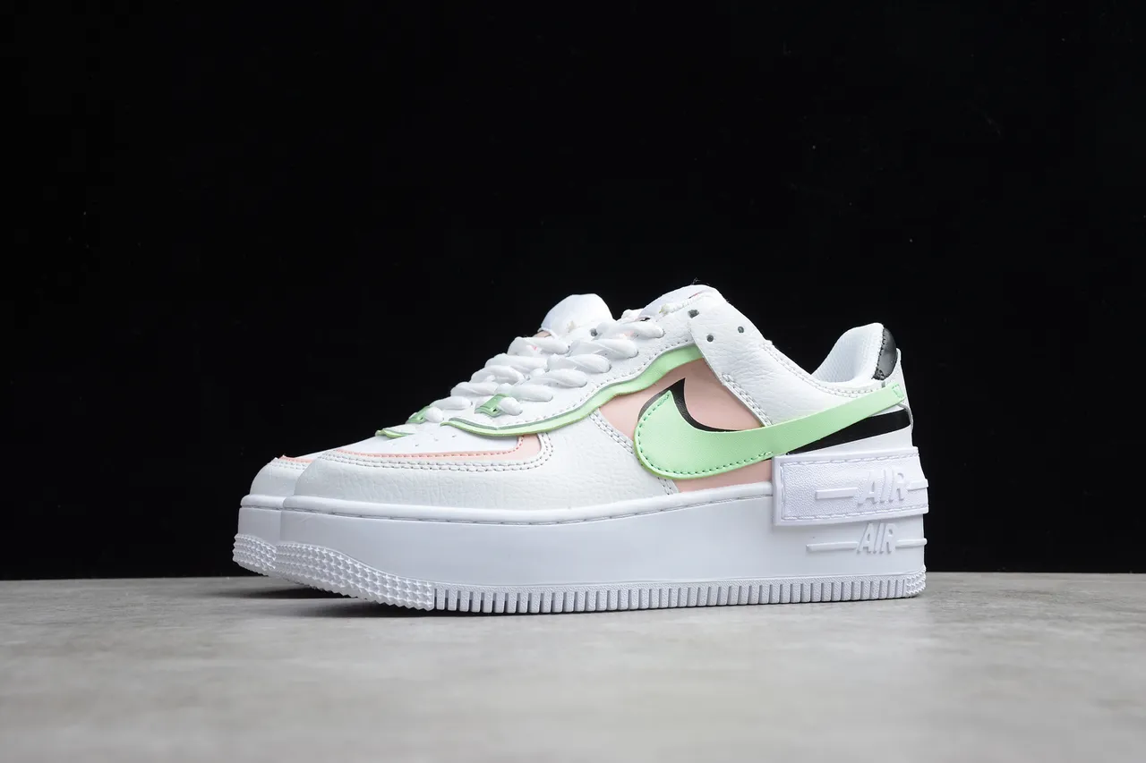 Nike Air Force 1 Platform White Mint Green Pink Lifestyle Sneakers 6