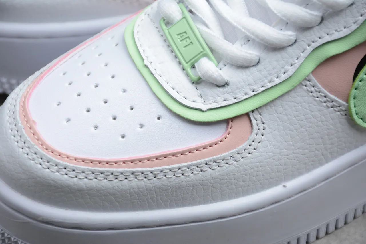 Nike Air Force 1 Platform White Mint Green Pink Lifestyle Sneakers 14