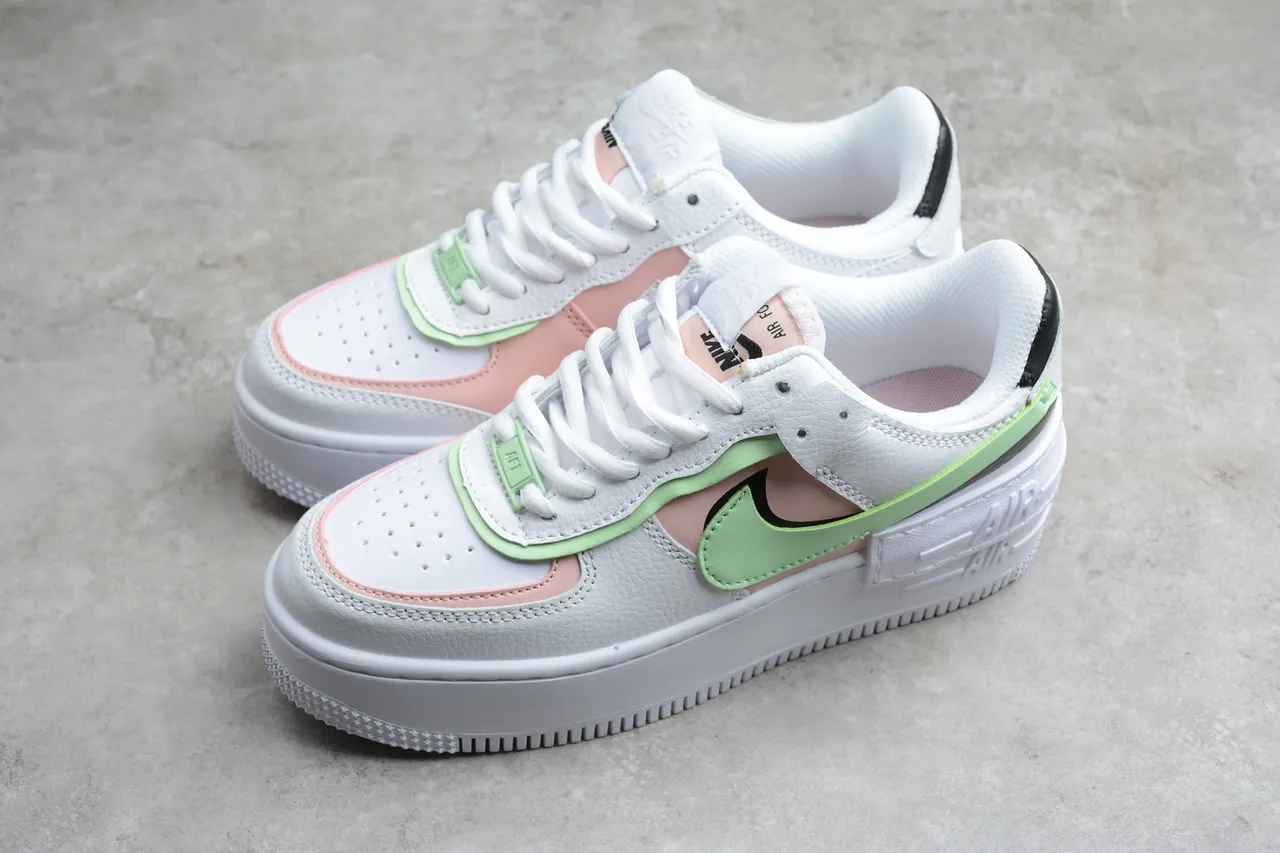 Nike Air Force 1 Platform White Mint Green Pink Lifestyle Sneakers 15