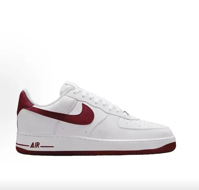 Nike Air Force 1 White and Maroon Lifestyle Sneakers 2
