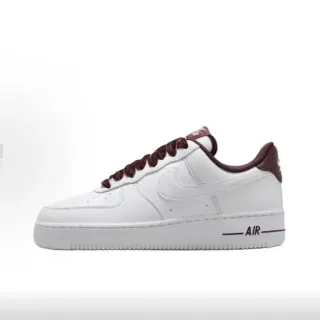 Nike Air Force 1 White and Maroon Lifestyle Sneakers
