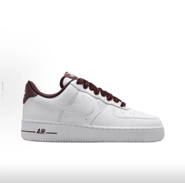 Nike Air Force 1 White and Maroon Lifestyle Sneakers 2