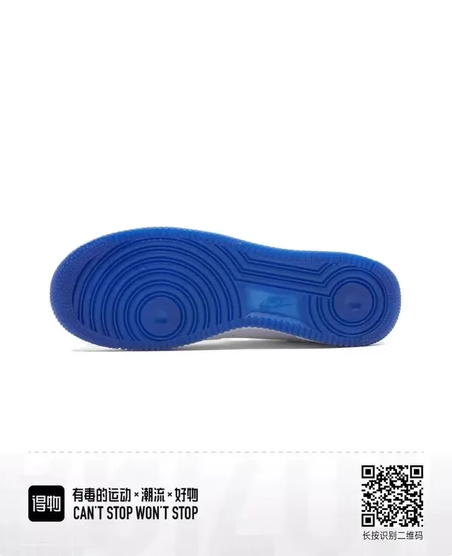 Nike Air Force 1 White and Royal Blue Lifestyle Sneakers 5
