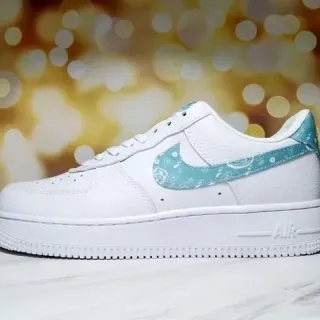Nike Air Force 1 সাদা নীল লো-টপ পারফোরেটেড লেদার আপার লাইফস্টাইল স্নিকার্স
