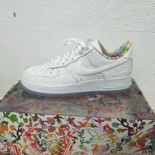 Nike Air Force 1 White Embossed Pattern Lifestyle Sneakers