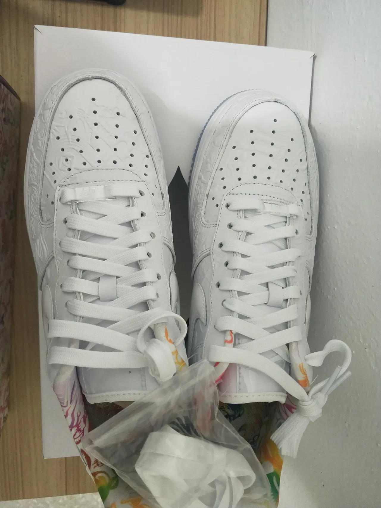 Nike Air Force 1 White Embossed Pattern Lifestyle Sneakers 3