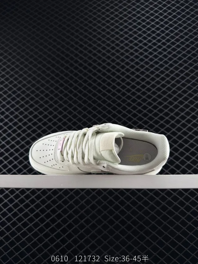 Nike Air Force 1 White Silver Deconstructed Swoosh Lifestyle Sneakers 5