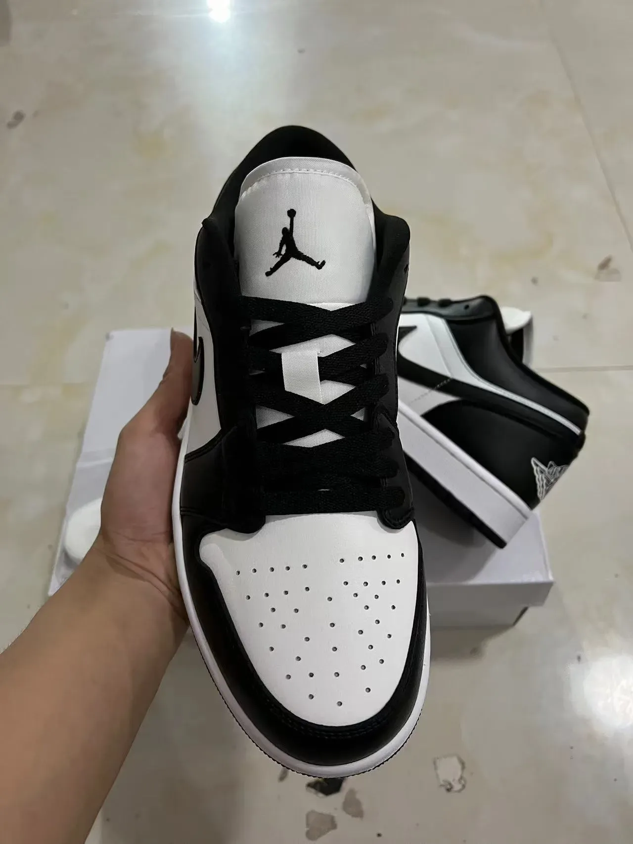 Nike Air Jordan 1 Low Black and White Lifestyle Sneakers 3