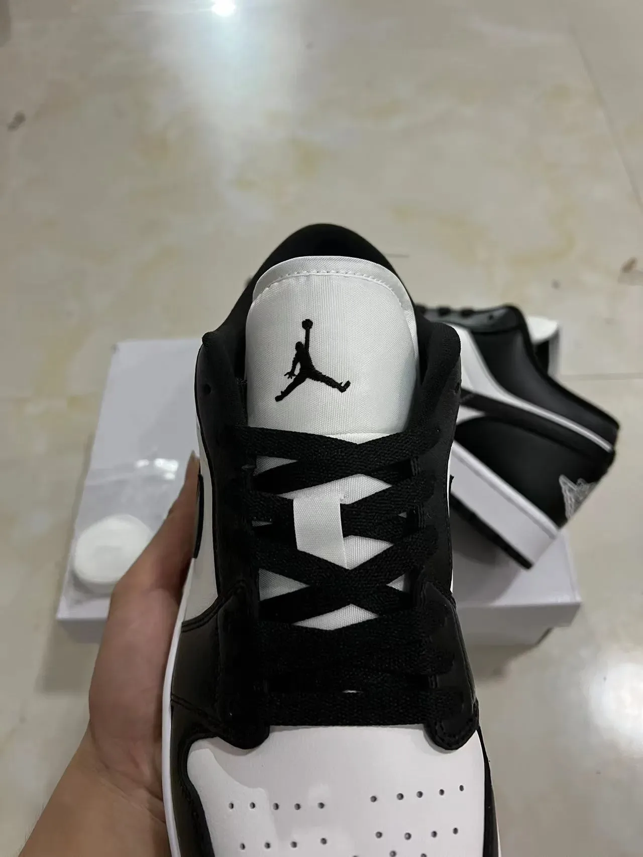 Nike Air Jordan 1 Low Black and White Lifestyle Sneakers 4