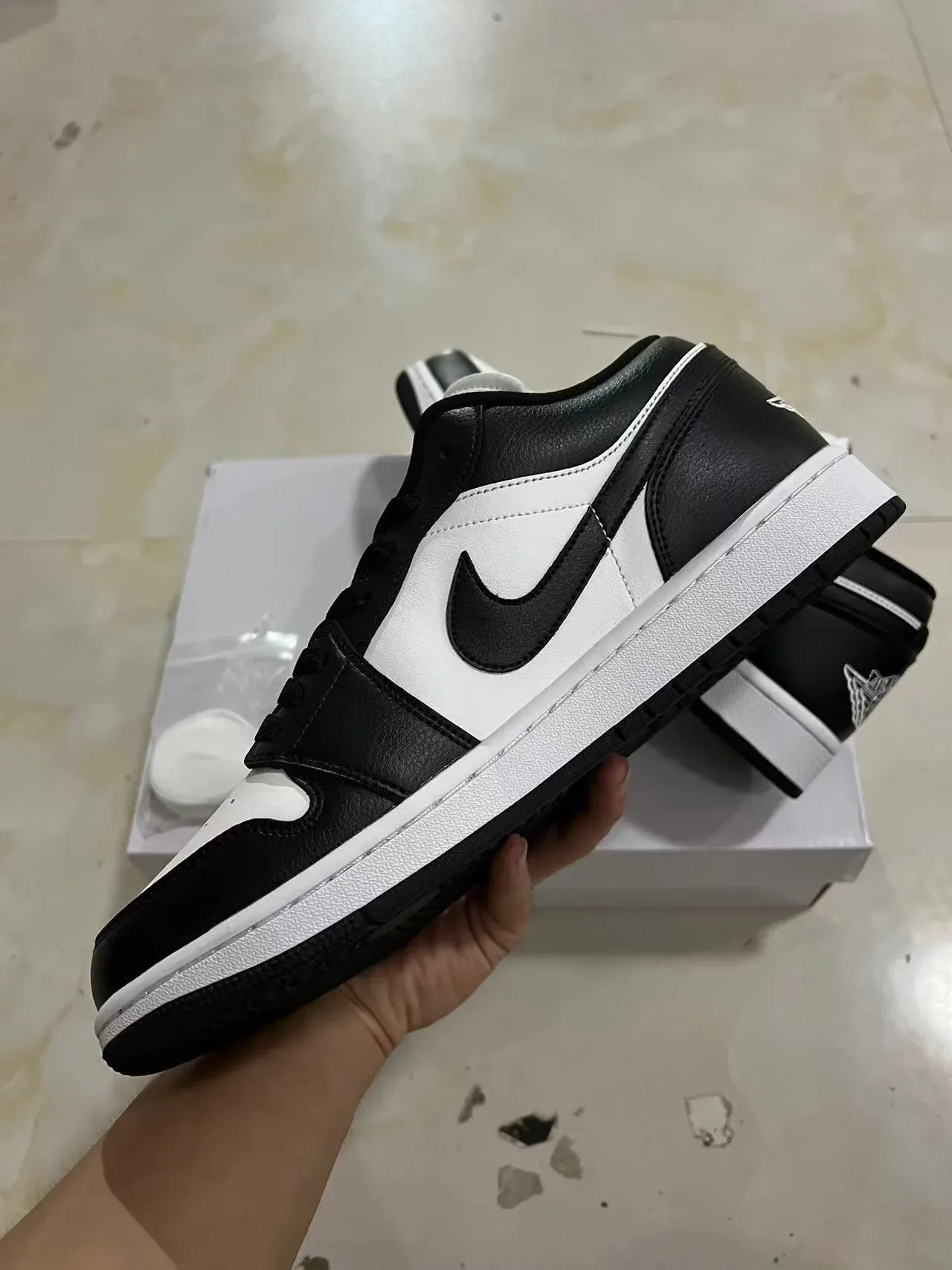 Nike Air Jordan 1 Low Black and White Lifestyle Sneakers 5