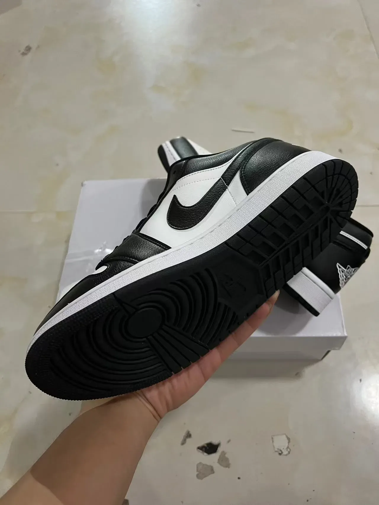 Nike Air Jordan 1 Low Black and White Lifestyle Sneakers 6