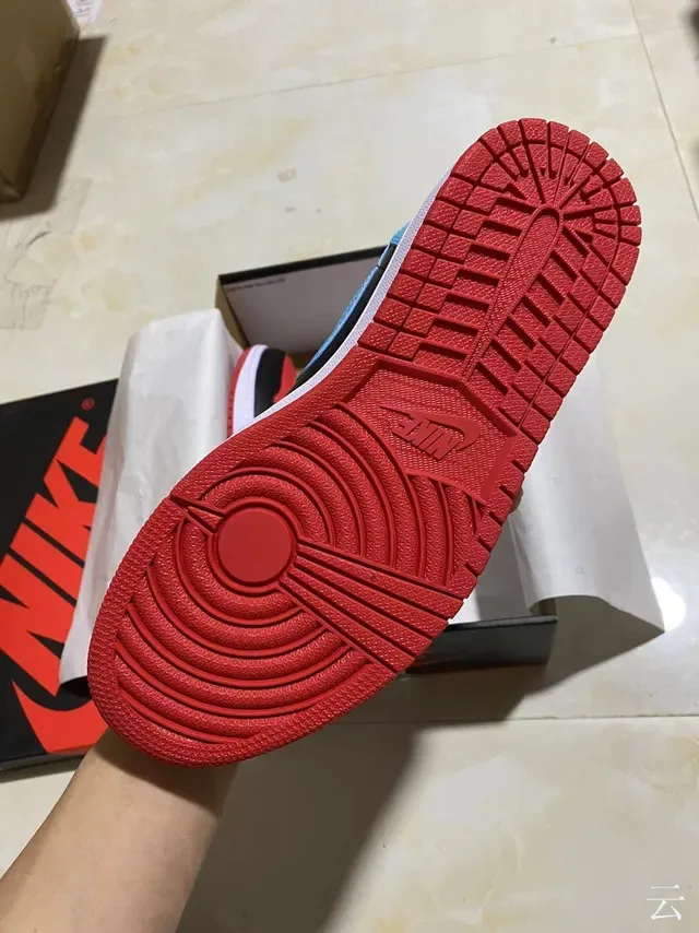 Nike Air Jordan 1 Low Black Cyan Red Lifestyle Sneakers 5