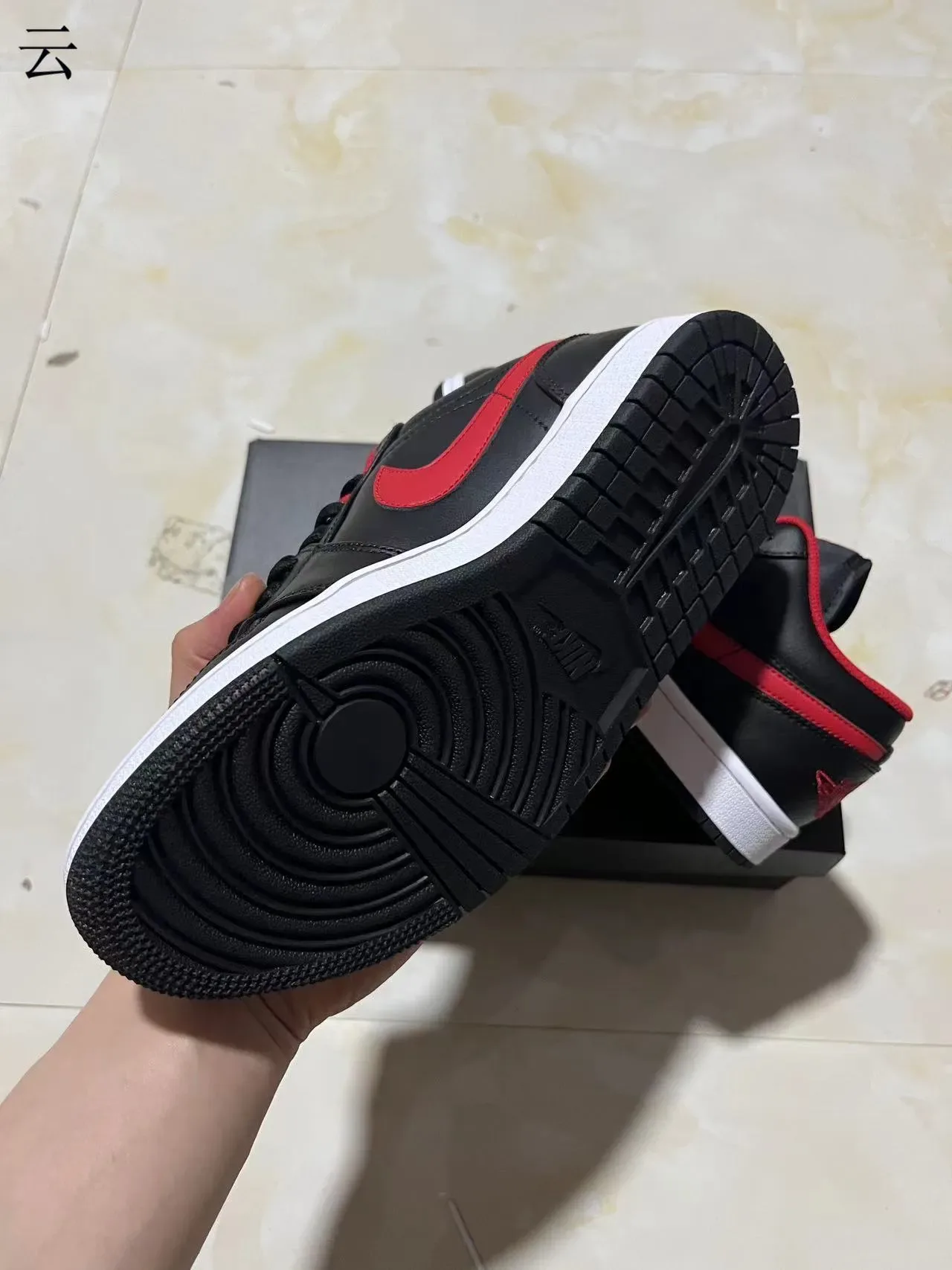 Nike Air Jordan 1 Low Black Red White Lifestyle Sneakers 6